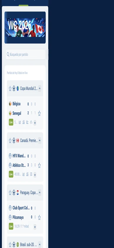 1xBet mobile website — live football betting with scores and odds